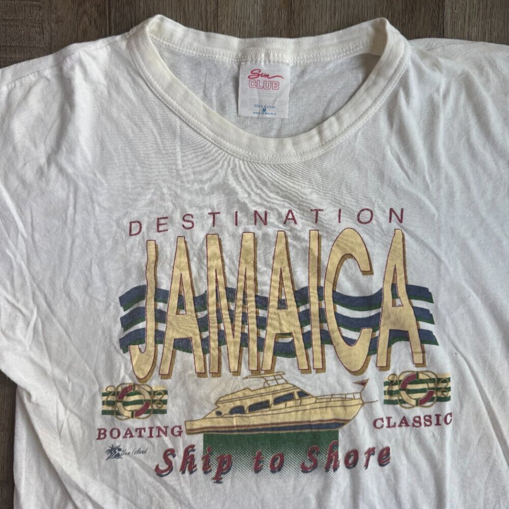 Vintage Jamaica Boating T-Shirt Medium Single Stitch - Picture 2 of 3